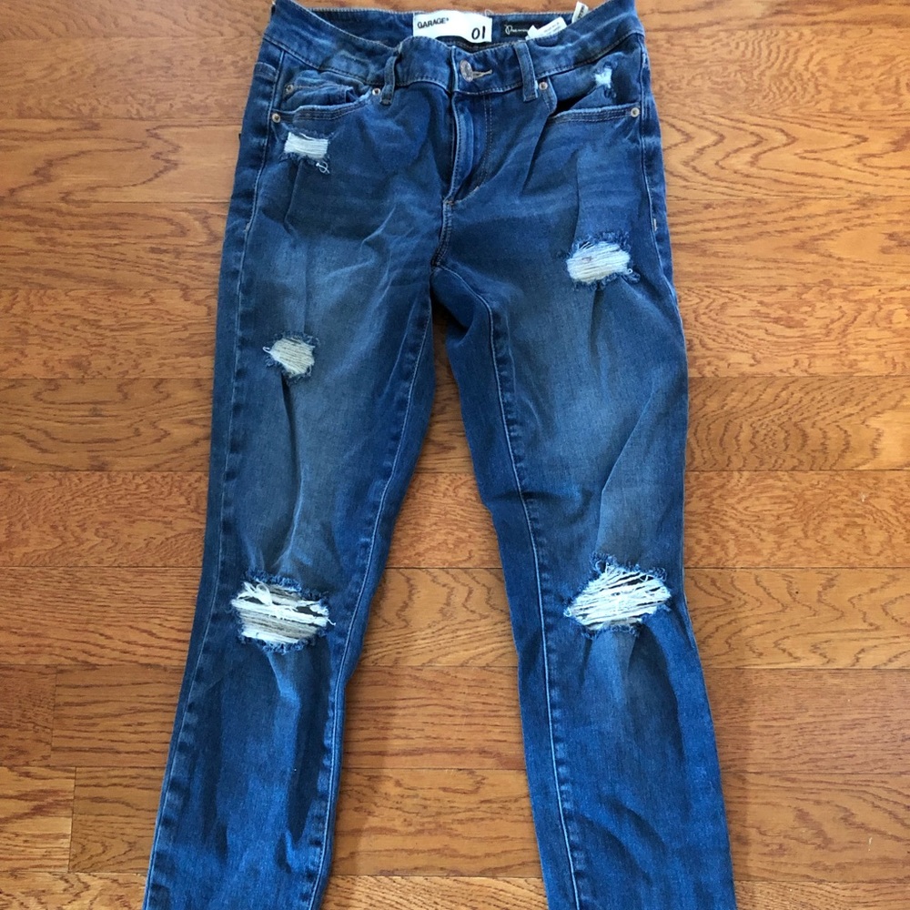 Garage High Waisted Skinny Distressed